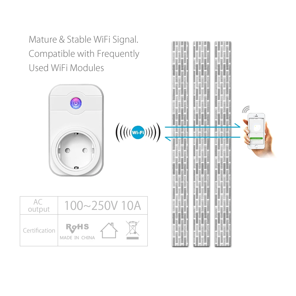 NTONPOWER Wifi розетка умная ЕС с приложением дистанционное управление таймер