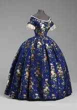 1850 Silk brocade cotton/linen lace Medieval Clothing Victorian dress satin dress