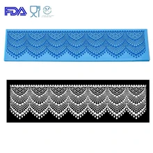 Crown Pearl Silicone Lace Mat Border Jewelry Sugar Cake Lace Cupcake Fondant Mold Gumpaste Baking Tools Wedding Decoration H745