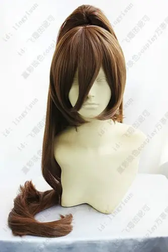 

free shipping WORKING!! Fashion Brown Cosplay Party Wig Hair Long Clip Ponytail