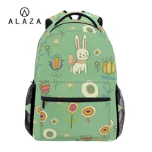 ALAZA chaud dessin animé Animal lapin cochon impression sac à dos femmes filles grande capacité sac de voyage étudiant sac d'école sac à dos pour ordinateur portable(China)