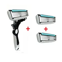 [1 шт. ручка+ 3 шт. бритвенные лезвия] Мужские бритвенные оригинальные DORCO Pace 6 слой лезвие бритвы для мужчин бритва