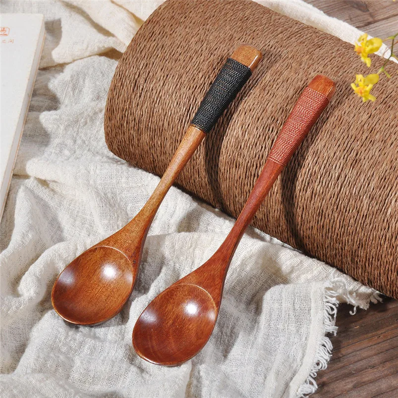Wooden Spoon Fork Bamboo Kitchen Cooking Utensil Tools Soup-Teaspoon Tableware 2018 New Arrival Hot Sale R09 (7)