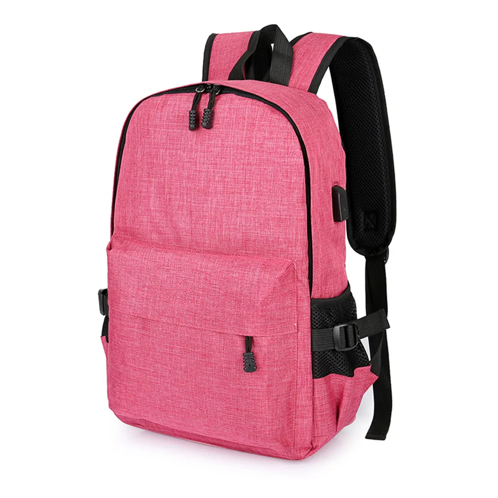 Aelicy мужской рюкзак бизнес ноутбук повседневные мужские рюкзаки с USB путешествия мальчики сумки унисекс mochila feminina Прямая поставка - Цвет: Розовый