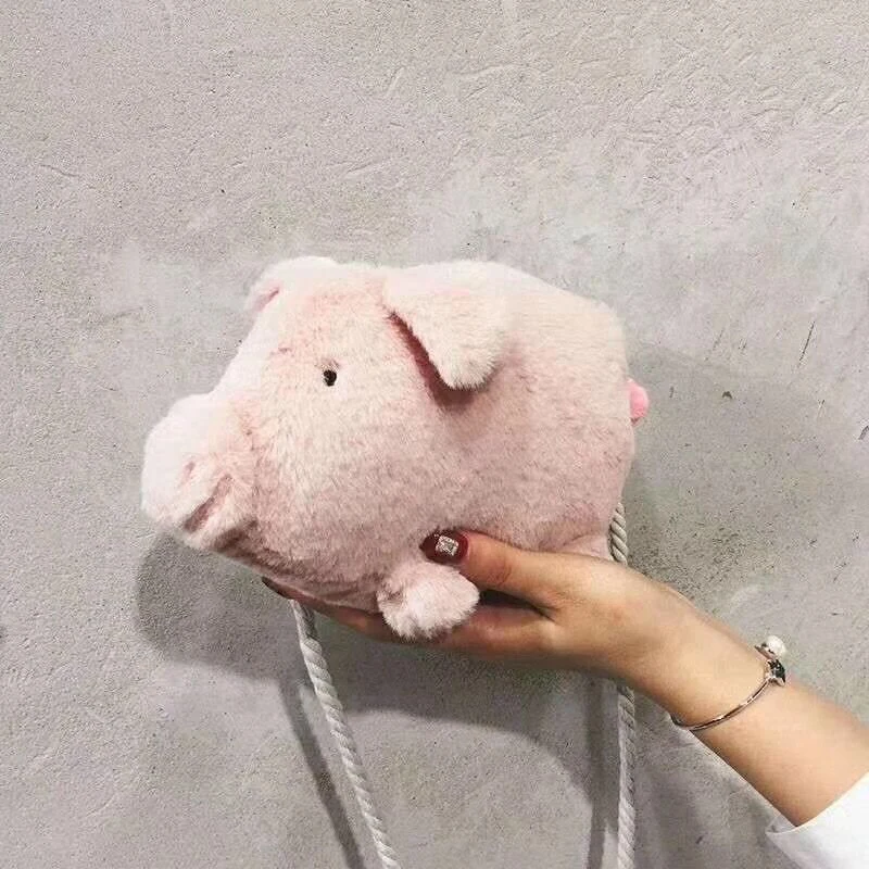 

26cm Pink Piggy Bag Soft Plush Backpack Cute Cartoon Pig Baby Animal Toy Plush Backpack Kids Girl Outdoor Bags