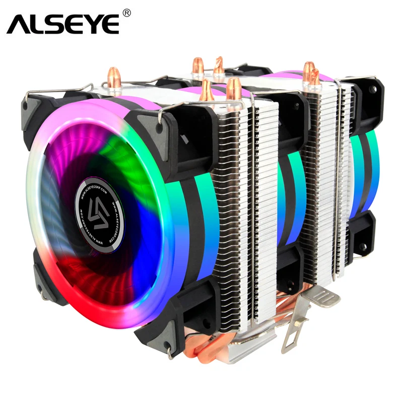 ALSEYE المزدوج برج وحدة المعالجة المركزية برودة 4 أنابيب الحرارة 4pin 90 ملليمتر RGB مروحة للكمبيوتر المعالج مروحة التبريد برودة ل إنتل و AMD ALSEYE المزدوج برج وحدة المعالجة المركزية برودة 4 أنابيب الحرارة 4pin 90 ملليمتر RGB مروحة للكمبيوتر المعالج مروحة التبريد برودة ل إنتل و AMD