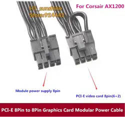 Лидер продаж Новый 18AWG черный PCI-E 8 Pin для 8Pin (6 + 2) Графика карты модульные Питание кабель 40 см для Corsair AX1200