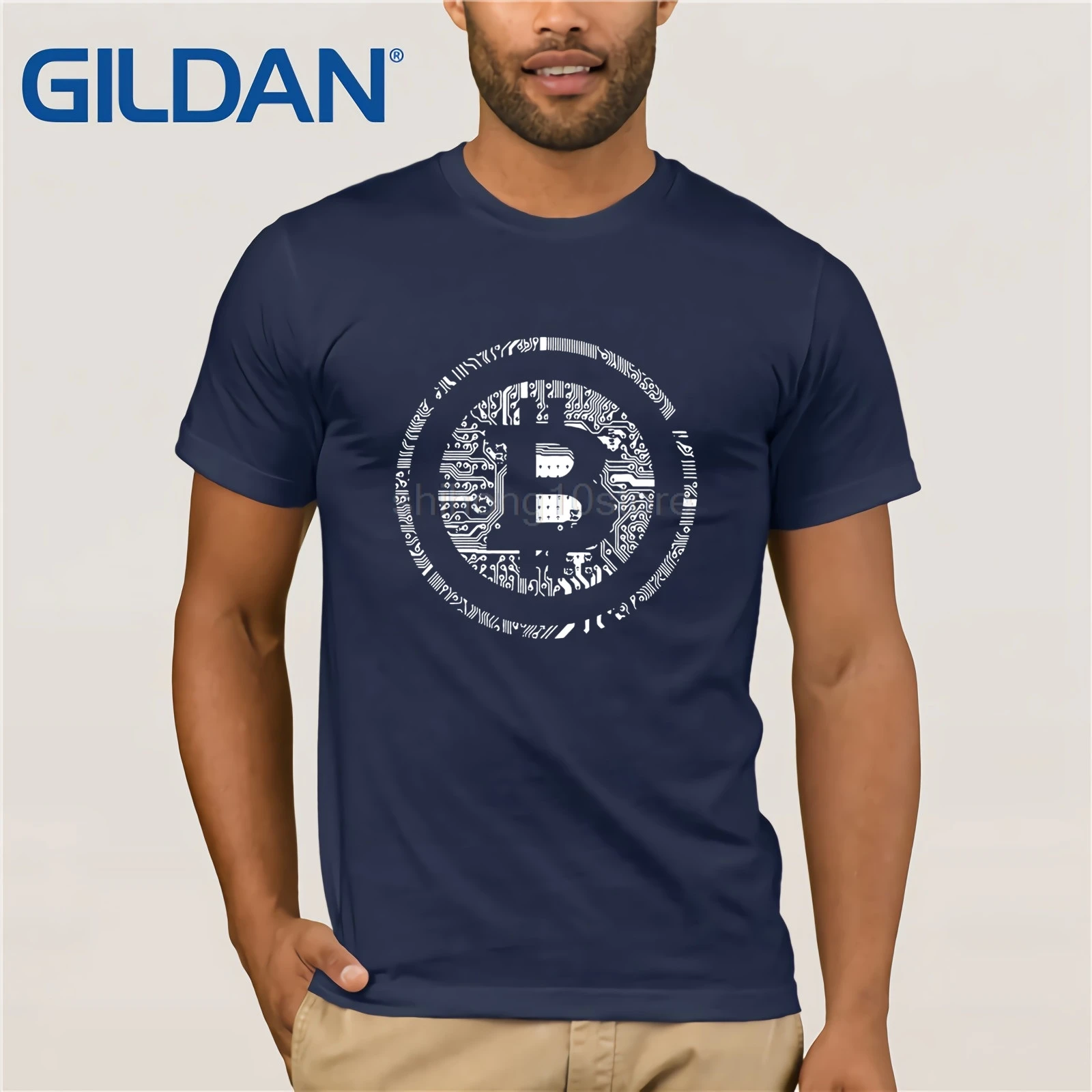 GILDAN T Shirts Bitcoin Cryptocurrency Cyber Currency Financial Revolution T-Shirt Plain Youth Round Collar Short Sleeve
