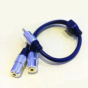 

DC 3.5mm TRRS 3 Pole Male to 2 3.5mm Female input TRS Stereo Audio Adapter splitter cable Microphone and headset 0.3m
