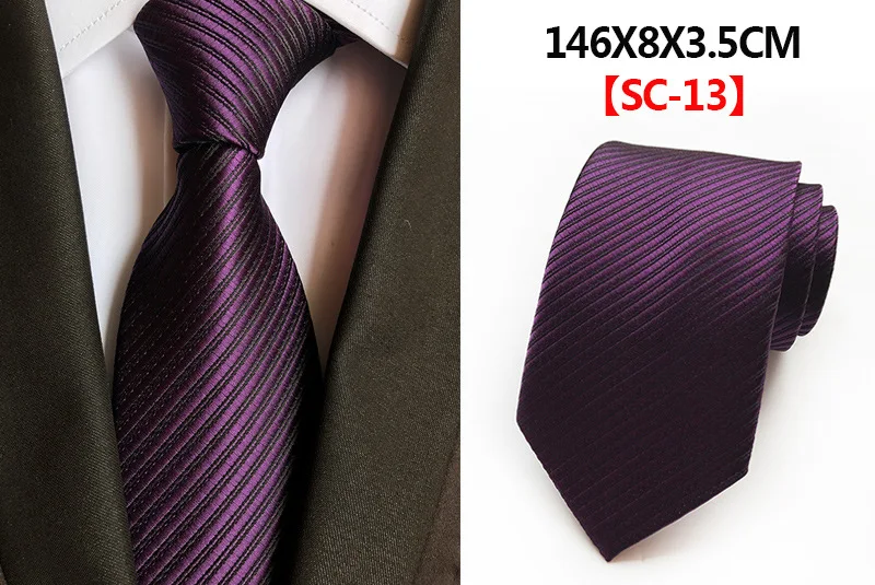 Классические галстуки 8 см для мужчин, Шелковый галстук, роскошный полосатый клетчатый деловой шейный галстук для мужчин, галстуки для свадебной вечеринки