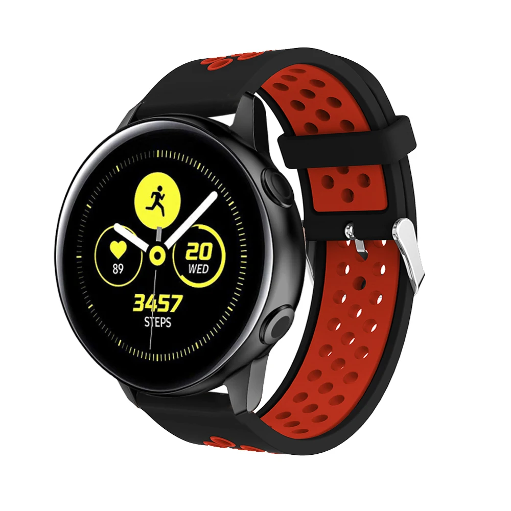 Мягкий силиконовый ремешок для часов samsung Galaxy Watch active, Классический сменный Браслет, ремешок для часов 20 мм, ремешок для часов S2/Спортивные ремни