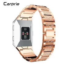 Новая лучшая цена! Нержавеющая Сталь Роскошные Сплава Кристалл Часы наручные ремешок для Fitbit ионной oct27