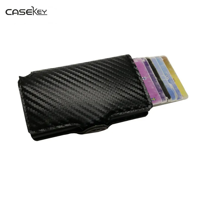 

CaseKey RFID Metal Mini Slim Wallet Detachable Money Clip Brand Fashion Business Credit Card ID Holder Anti-chief Case Protector