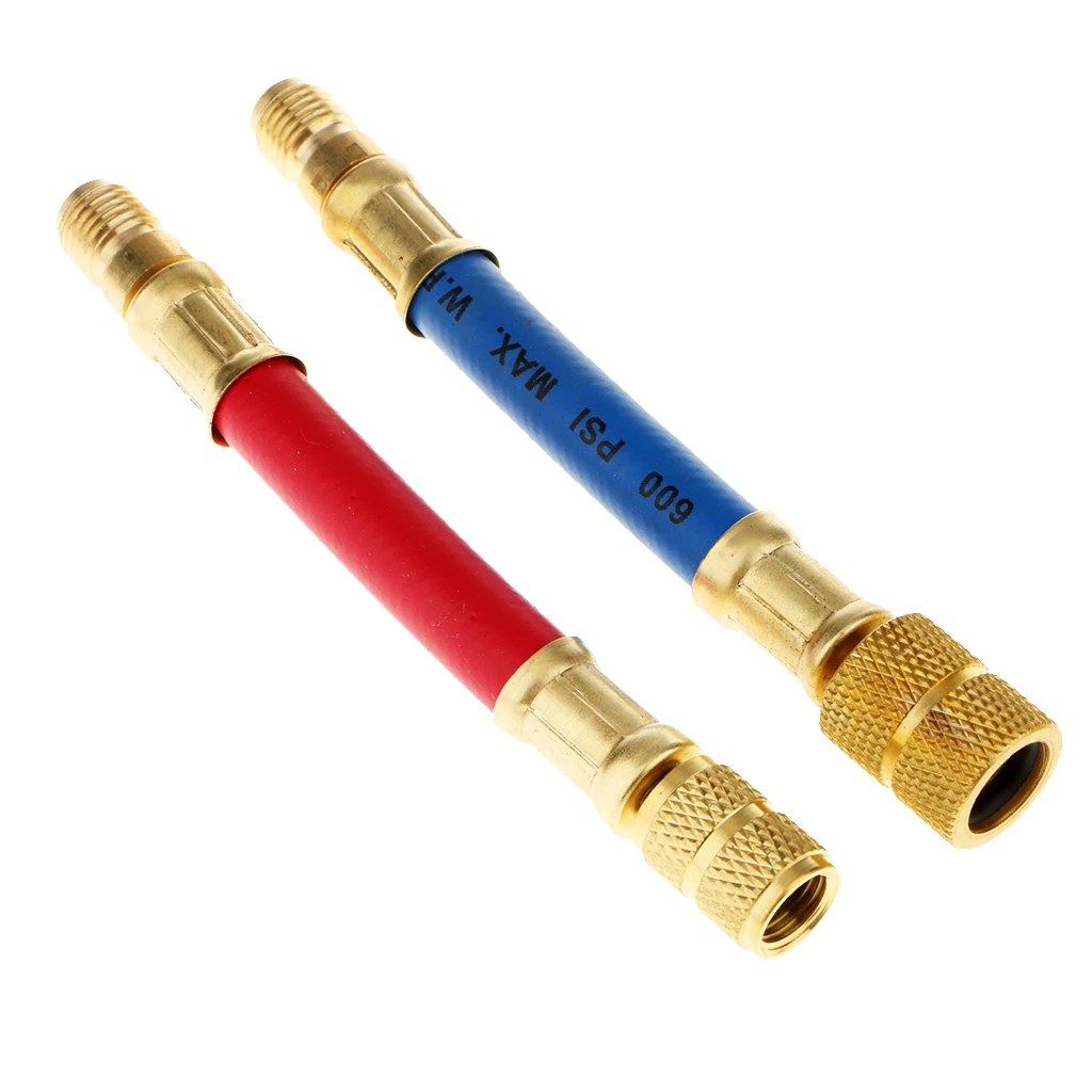 8 Pieces Car A/C R134A R12 Air Conditioner Refrigeration Connector Swivel Adapter Hose Kits Set Repair Kit Tools Accessories