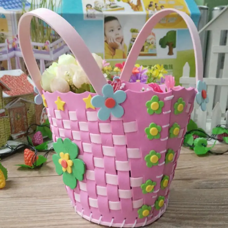 Enfants tressé panier artisanat fait à la main fleur couture tissage panier enfants bricolage panier maternelle éducation créative enfant jouets