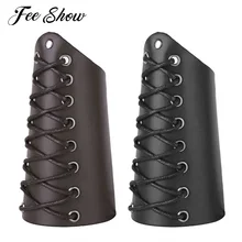 1 шт., унисекс, искусственная кожа, шнуровка, рукавицы, браслет, широкий браслет, защитный нарукавник, броня, манжета, нарукавник для мужчин и женщин