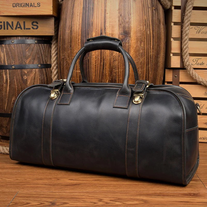 Мужская сумка мессенджер из натуральной воловьей кожи|bolsa de viagem|leather travel bagduffle bag |