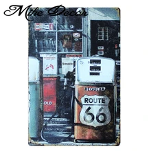 [Mike86] Винтаж ROUTE 66 АЗС Металл Олово Признаки стены декор дома Офис Бар Металл картин B-149 заказ смешивания 20*30 см