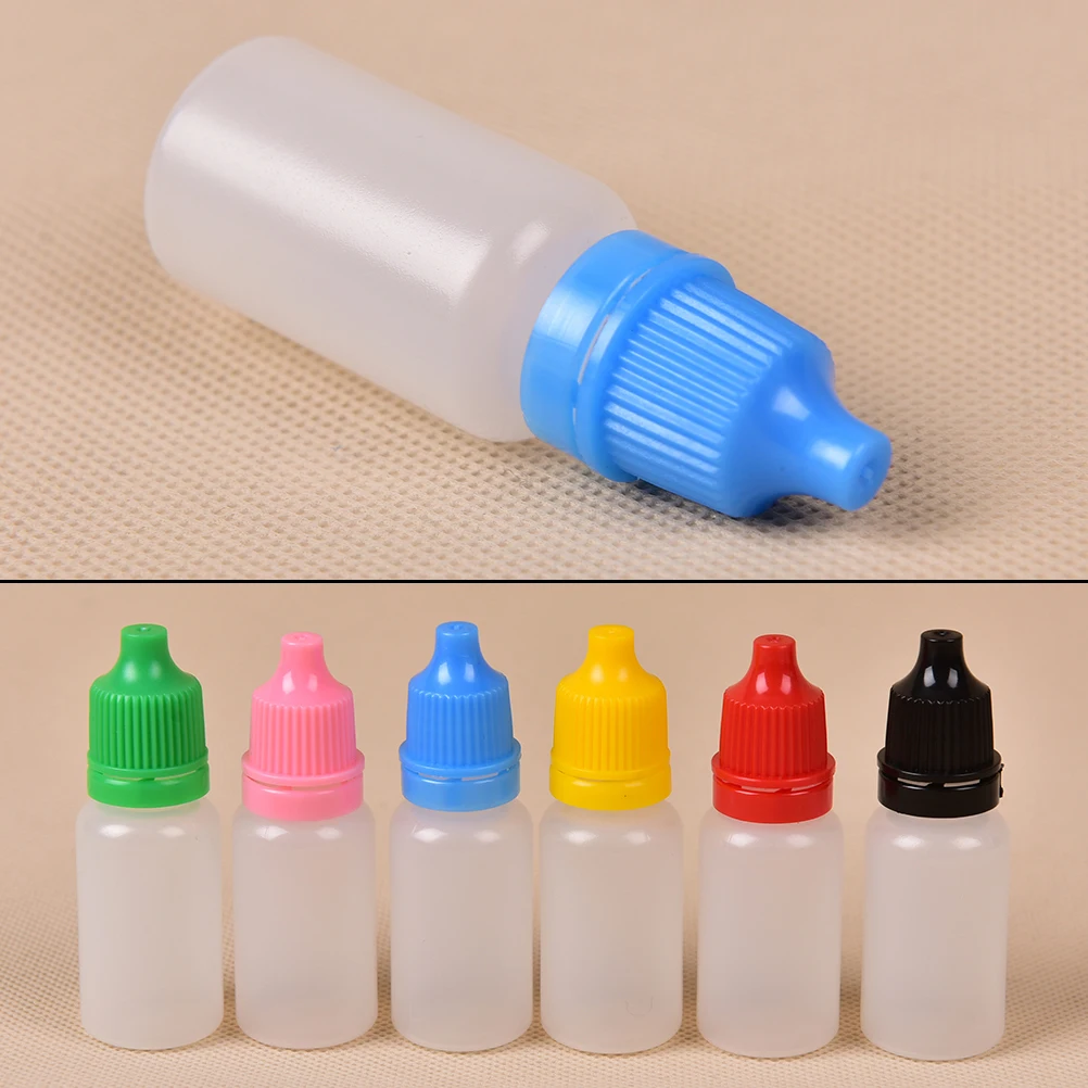 

5Pcs/lot 10ML Empty Plastic Squeezable Dropper Bottles Eye Liquid Dropper Sample Eyes Drop Refillable Bottle