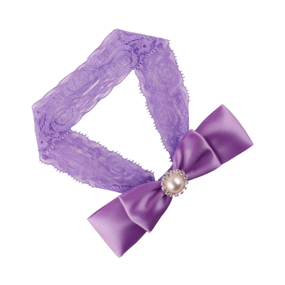 MUQGEW бант головная повязка для девочек твердая большая резинка для волос тюрбан детский топ обруч с бантиком аксессуары для волос YJ - Цвет: Фиолетовый