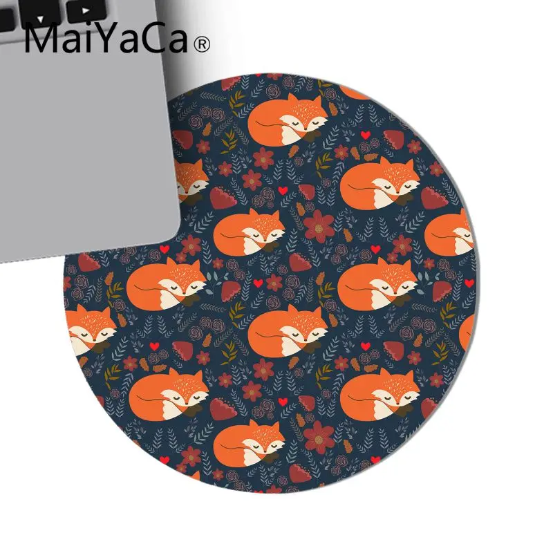 Maiyaca животные более милые лиса кошка DIY дизайн игровой с узором круглый коврик для мыши игровая мышь подкладка для коврика для ноутбука Ноутбук для геймеров Настольный коврик - Цвет: 22x22cm