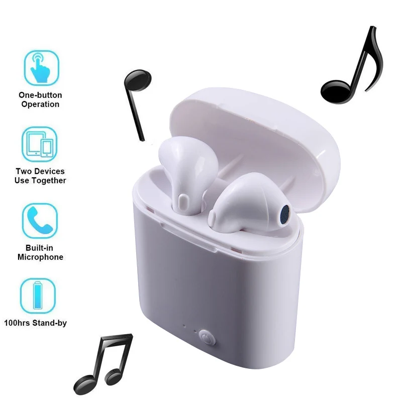 

i7s TWS Bluetooth Earphone Stereo Earbud Wireless With Charging Box Mic for Iphone Xiaomi