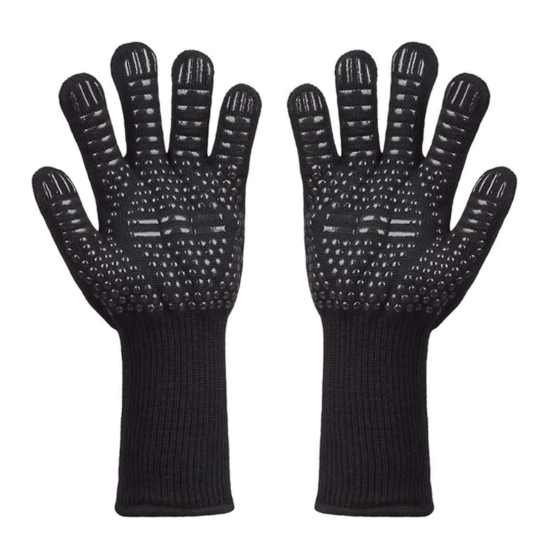 BBQ Gloves Heat Resistant Barbecue Grill Gloves Kitchen Silicone Insulated Baking Cooking Grilling Oven Mitts BBQ Accessories (1)