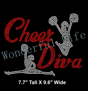 

Free shipping Iron On Rhinestone bling rhinestone Transfer Cheer Cheerleading Iron on Cheer Div