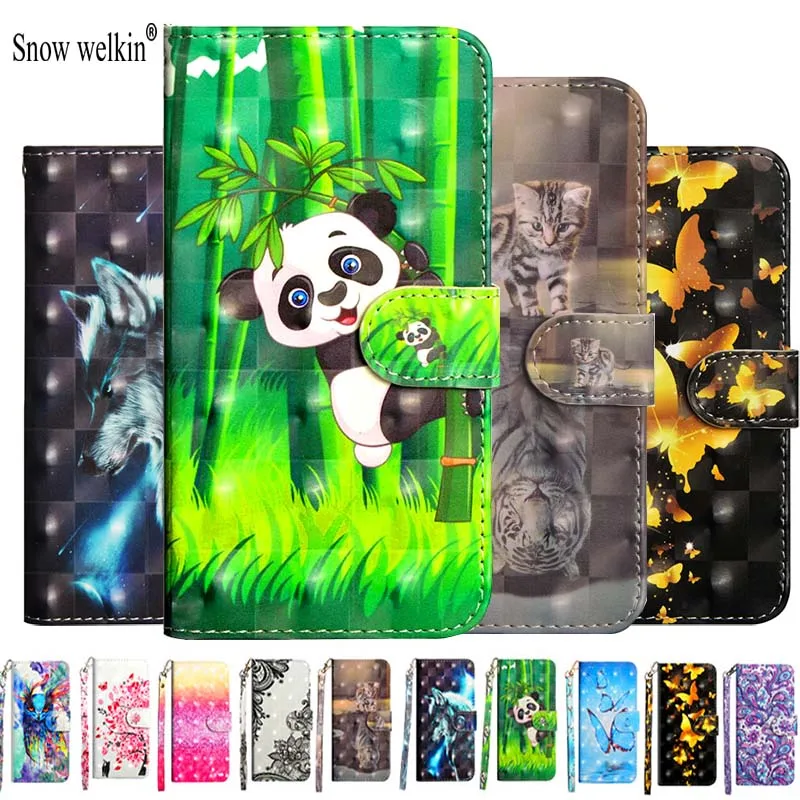 3D Flip PU Leather Case Fundas For Sony Xperia Z6 XA1 XA2 Ultra PLUS L1 E6 L2 XZ1 Cover Stand + Lanyard |