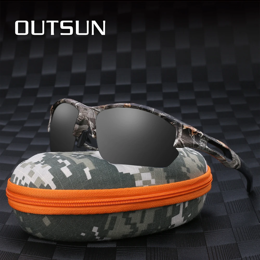 OUTSUN камуфляжная оправа поляризационные солнцезащитные очки мужские TR90