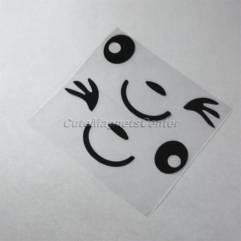 DIY Dinding Stiker Lucu Smile Wajah Mobil Gaya 3D Sisi Cermin Mobil