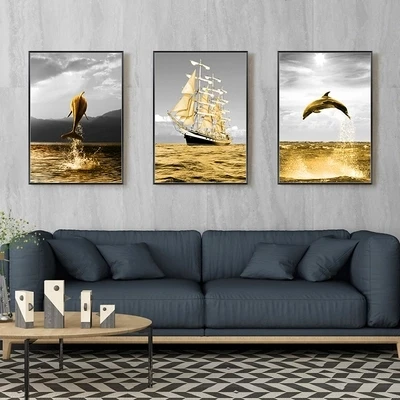 

Gohipang Living Room Decoration Painting Nordic Style Painting Sofa Background Wall Painting Triptych Modern Minimalist Fashion