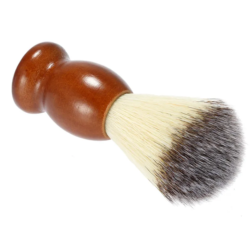 1 шт. нейлон борода кисти Темно-коричневый деревянная Ручка помазок лица бороды очистки ToolsHK60