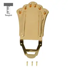 Tooyful 6 String Guitar Tailpiece Bridge for Archtop Jazz Guitar Replacement Parts Golden