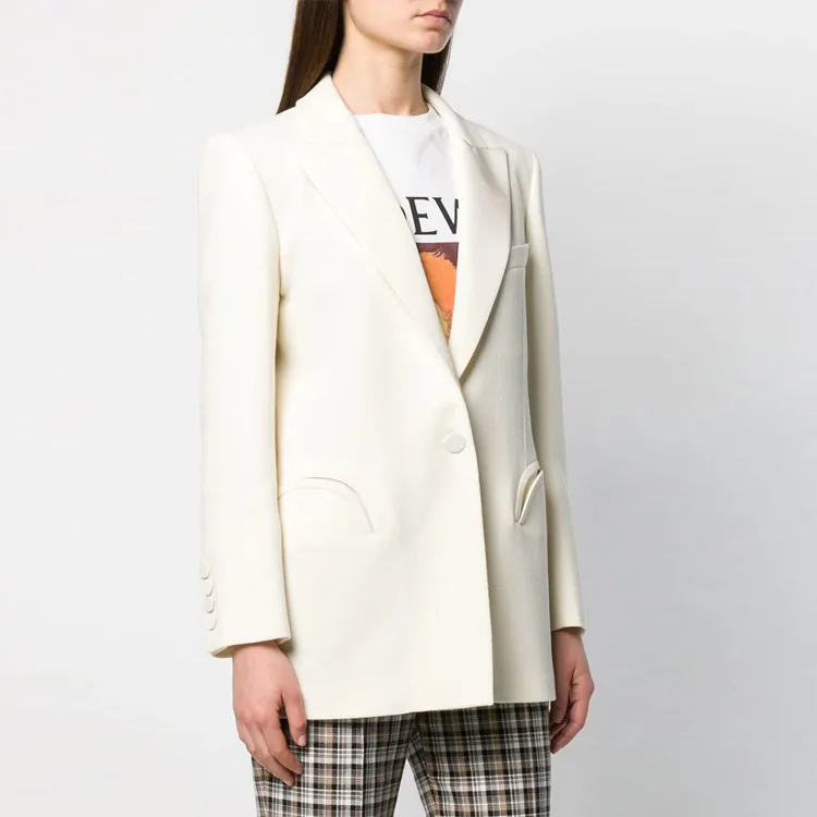 

[DEAT] 2019 autumn new fashion women's high-quality clothing Solid color double-breasted lapel jacket WI276