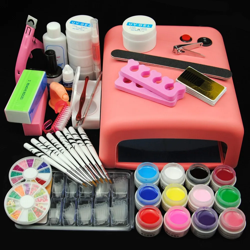 COSCELIA Pro UV Nail Kit Manicure Pedicure Tools Set Nail Set UV Gel Nail Art Tools Acrylic