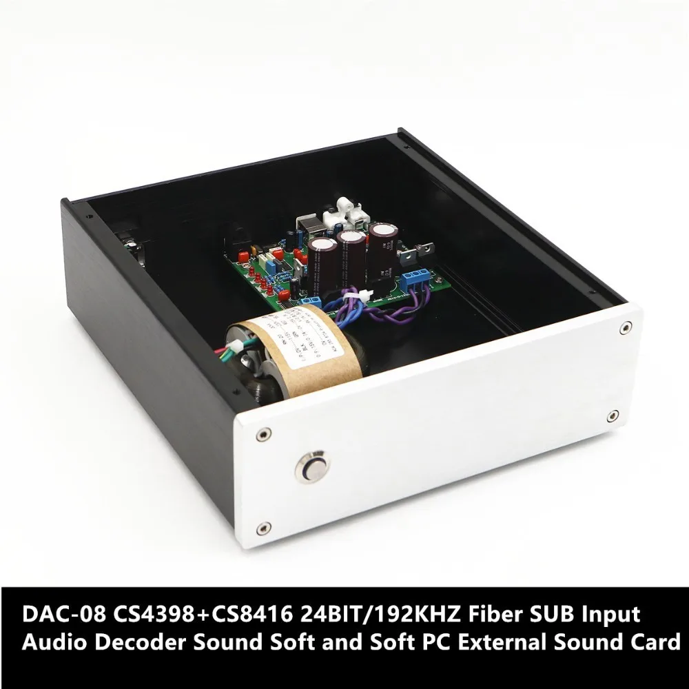 Entrada de Áudio Macio e Macio Placa de Som Cs4398 + Cs8416 Fibra Sub Decodificador Som pc Externo Dac-03 24bit – 192 Khz