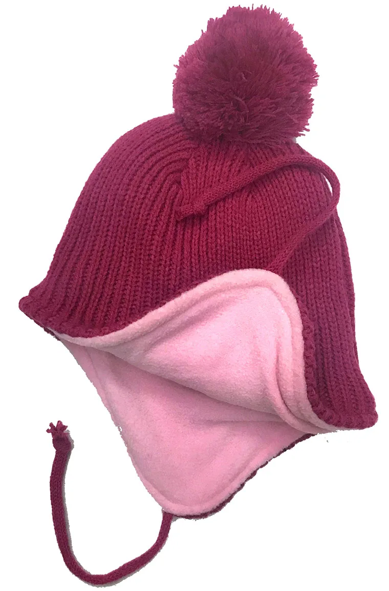 Детская шапка с флисовой подкладкой; зимняя теплая шапка; 1405 - Цвет: Red