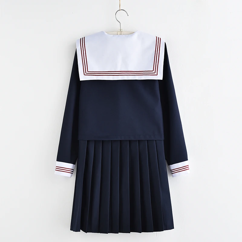 UPHYD Новое школьное платье с коротким или длинным рукавом JK школьная форма топ+ юбка для девочек-подростков Костюм Моряка S-3XL