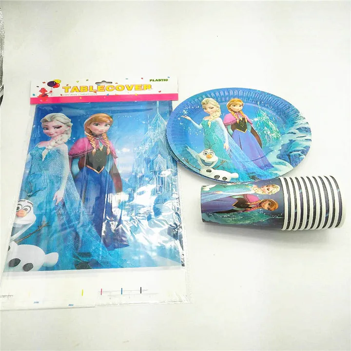 21pcs/lot for 10people event birthday party supplies decorations Snow Queen Frozen Anna disposable set cups plate talecover | Дом и сад