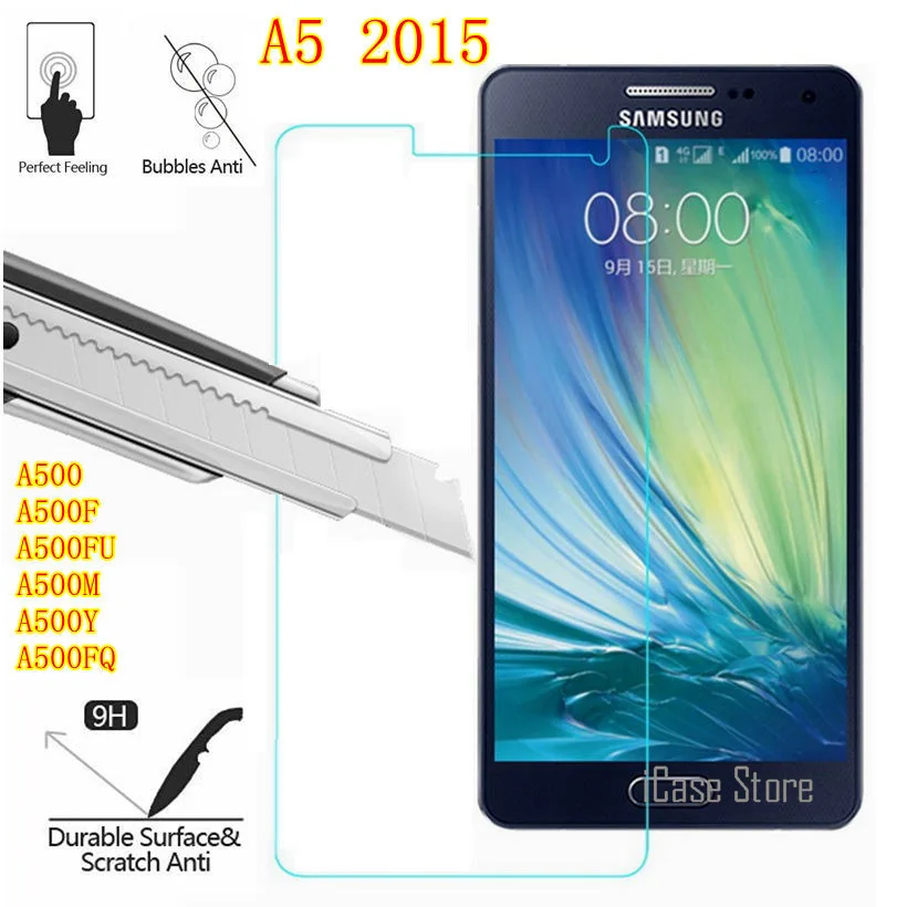 9H закаленное стекло для samsung Galaxy A5 2015 защита экрана GLAS SKLO SM A500 A500F A500FU A500M A500Y A500FQ
