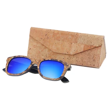 

BerWer Sunglasses Wooden Cork Frame Polarized Sun Glasses UV Protection oculos de sol feminino with cork sunglasses case
