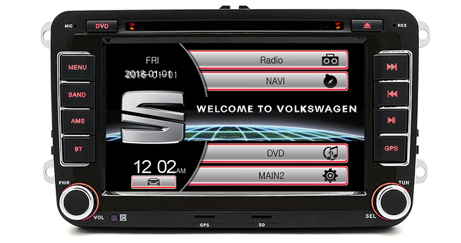 Flash Deal Wholesale! Junsun 2 din 7" Car DVD Multimedia player GPS Navigation Autoradio For VW/passat b6 /SEAT leon 2 Altea Toledo Skoda 24