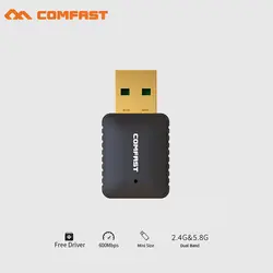 Подарок 600 Мбит Мини usb-адаптер Wi-Fi Dual Band 11ac usb антенны Wi-Fi приемник ключа 5.8 ГГц 2.4 ГГц Оконные рамы XP Vista, Win 7 8 10 Mac