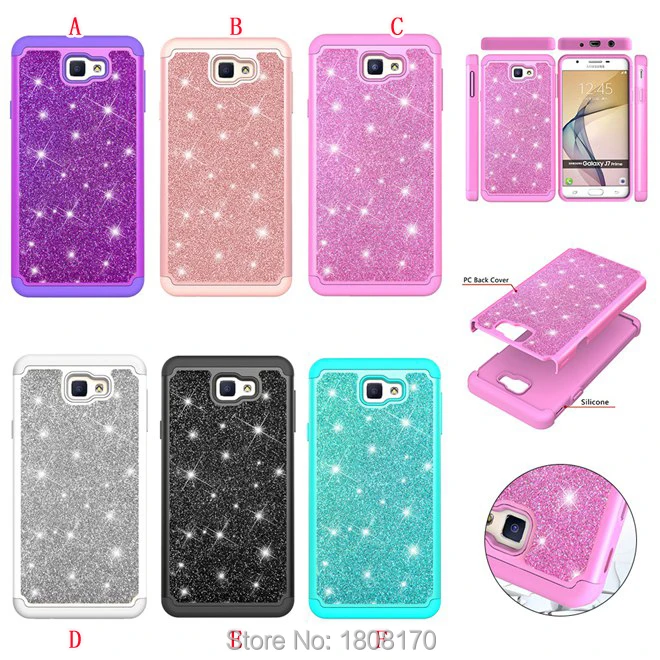 

Bling Glitter Hybrid Armor TPU PC Case For Alcatel 7 2018 For LG Q7 Plus For MOTO Z3 Play For Samsung A6 Galaxy 2018 Cover 50pcs