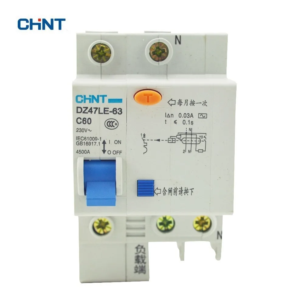

CHINT DZ47LE-63 1P+N C60 Circuit Breaker Switch Circuit Breaker Leakage Protection
