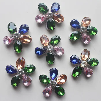 

20pieces/lot mixed color heavy rhinestone patches applique beaded collar sewing accessories fashion flowers clothing 3.6cm