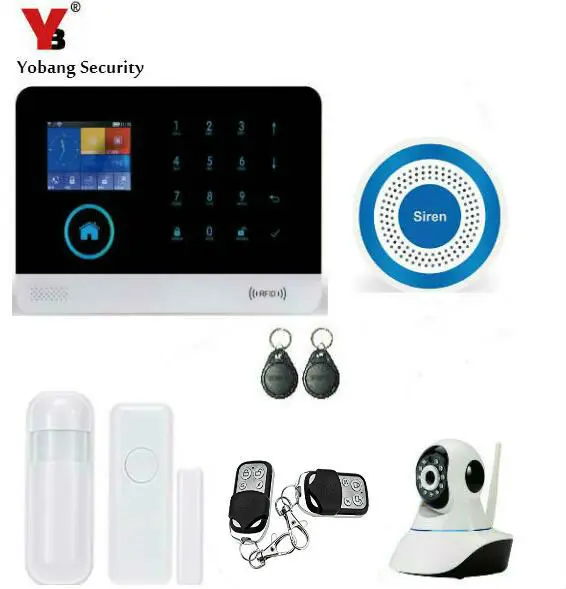 Yobang Security WIFI Wireless Gsm Alarm Security System Smart Home Family Alarm HD IP Camera Alarm System With RFID Keyfobs yobang security touch screen 3g gsm alarm system wifi sms smart home burglar alarm with ip camera for baby pet elder monitor