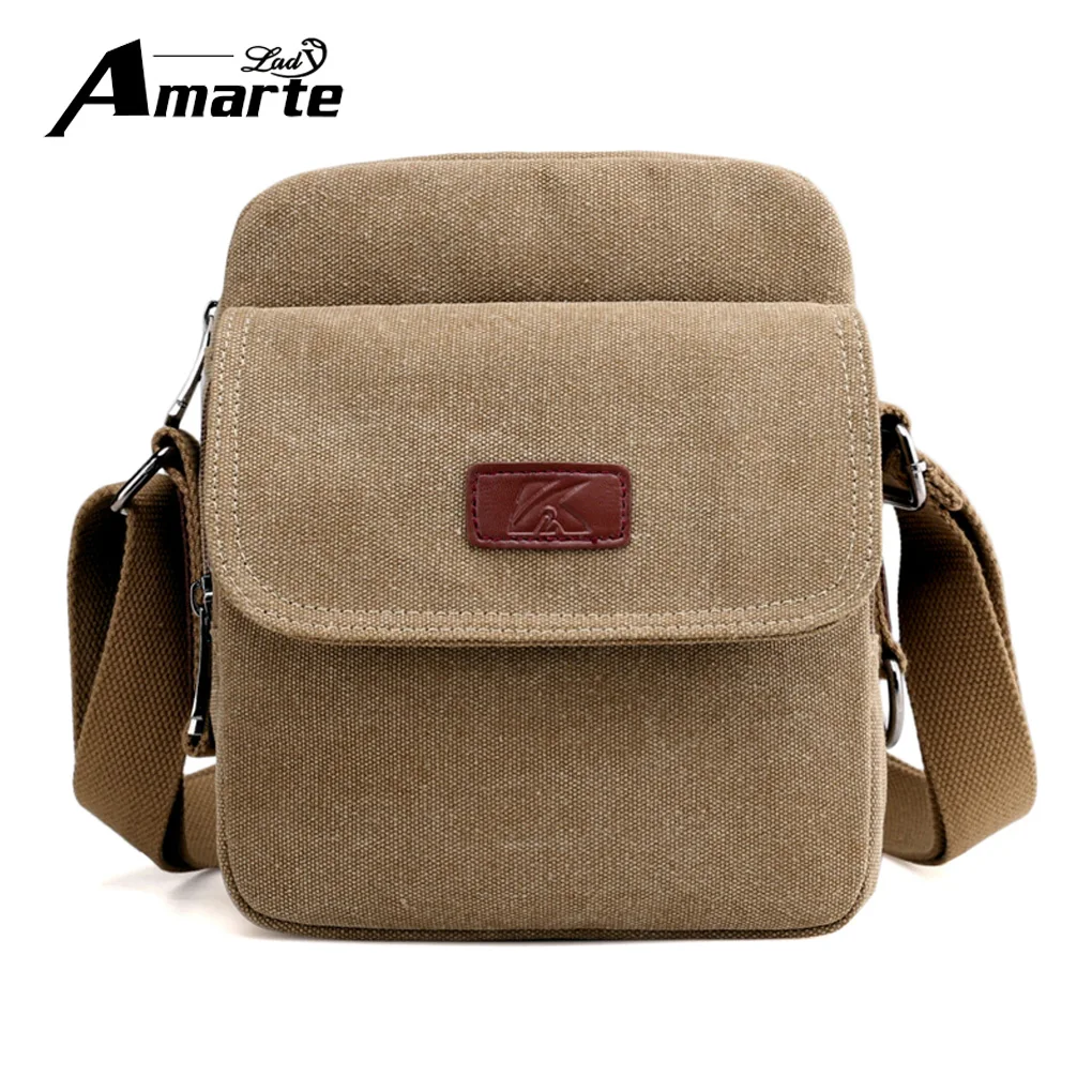 

Amarte Vintage Canvas Men Shoulder Bags Male Business Satchel Messenger Bags High Quality Casual Travel Men's Crossbody Bags