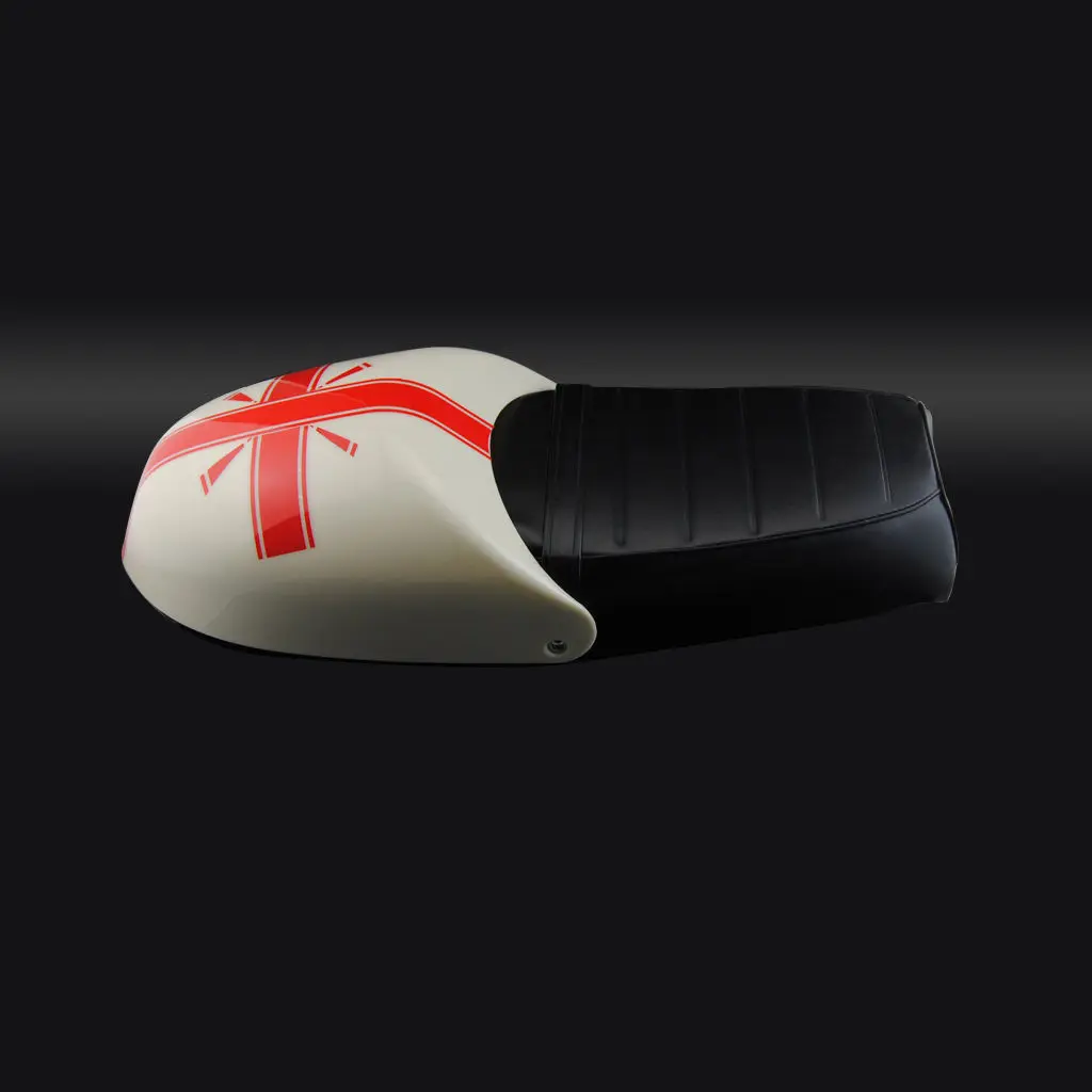 

MOTOCYCLE SEATS COVER SET BOTTOM BRAKET CAFE RACER CUSHION VINTAGE WHITE COVER